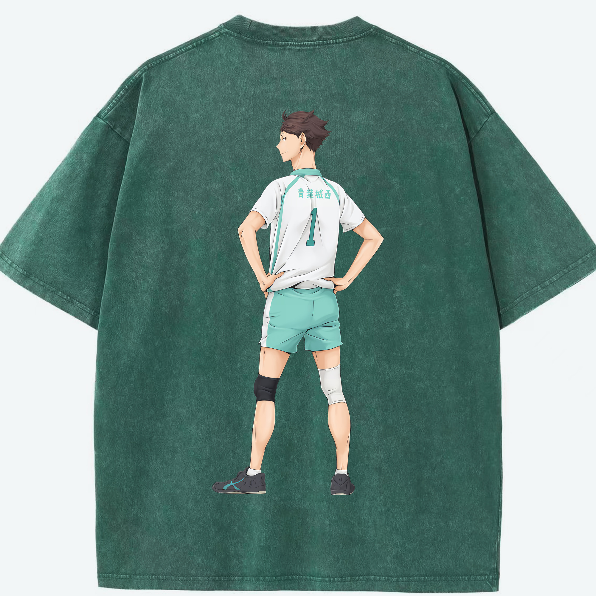 （画像用） ハイキュー!! Haikyu!! 綿100% ヴィンテージ風 半袖Tシャツ（背面プリント）
